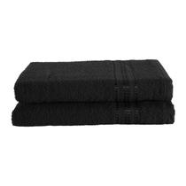 Conjunto de Toalha Preto 2pçs Banho Linha Básica Hotel Linea