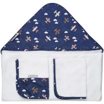 Conjunto de Toalhas 3un MasterBag Avião Azul Marinho