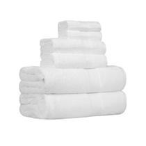 Conjunto de toalhas Amazon Basics Oversize 100% algodão, 6 peças, branco Conjunto de toalhas Amazon Basics Oversize 100% algodão, 6 peças, branco