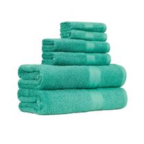 Conjunto de Toalhas Amazon Basics Oversize 6 Peças - 100% Algodão Azul-Petróleo