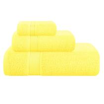 Conjunto de toalhas Belizzi Home Ultra Soft, pacote com 3, algodão, amarelo limão