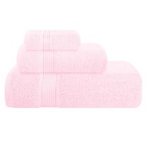 Conjunto de toalhas Belizzi Home Ultra Soft, pacote com 3, algodão, rosa