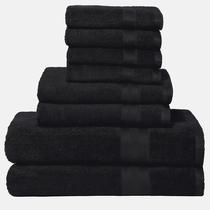 Conjunto de Toalhas Boutiquo Black 8 Peças - 100% Algodão Egípcio Conjunto de Toalhas Boutiquo Black 8 Peças - 100% Algodão Egípcio