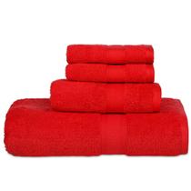 Conjunto de toalhas Casa Lino CASALINO PLUSH 4 peças 100% algodão vermelho