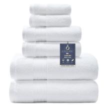 Conjunto de toalhas COZYART branco de algodão turco 650 g/m2 6 unidades Conjunto de toalhas COZYART branco de algodão turco 650 g/m2 6 unidades