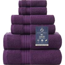 Conjunto de toalhas COZYART de algodão turco roxo 650 GSM 6 peças