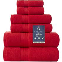 Conjunto de toalhas COZYART Red Turk Cotton 650 GSM 6 peças