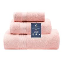 Conjunto de toalhas COZYART rosa 100% algodão turco 650GSM 3 peças Conjunto de toalhas COZYART rosa 100% algodão turco 650GSM 3 peças