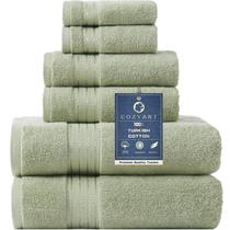 Conjunto de toalhas COZYART Sage Green Turco Algodão 650 GSM 6 peças Conjunto de toalhas COZYART Sage Green Turco Algodão 650 GSM 6 peças
