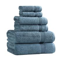 Conjunto de toalhas de algodão egípcio superior, 6 peças, safira Conjunto de toalhas de algodão egípcio superior, 6 peças, safira