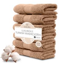 Conjunto de toalhas de algodão turco MAURA, pacote com 6, marrom 33x33cm