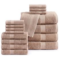 Conjunto de toalhas de banheiro LANE LINEN 100% algodão mercerizado 16 peças Conjunto de toalhas de banheiro LANE LINEN 100% algodão mercerizado 16 peças