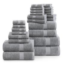 Conjunto de toalhas de banheiro LANE LINEN 24 peças 100% algodão cinza espacial Conjunto de toalhas de banheiro LANE LINEN 24 peças 100% algodão cinza espacial