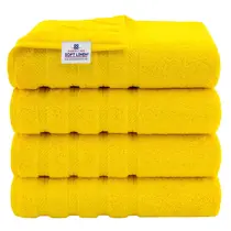 Conjunto de toalhas de banho American Soft Linen Luxury 4 peças 100% algodão