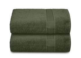 Conjunto de toalhas de banho Belizzi Home Cotton, pacote com 2 unidades, 70x140cm, verde oliva Conjunto de toalhas de banho Belizzi Home Cotton, pacote com 2 unidades, 70x140cm, verde oliva