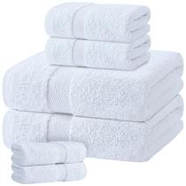 Conjunto de Toalhas de Banho Branco Clássico 6 Peças 100% Algodão 650GSM Conjunto de Toalhas de Banho Branco Clássico 6 Peças 100% Algodão 650GSM
