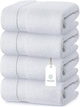 Conjunto de toalhas de banho branco clássico de luxo 700 g/m2 de algodão x4 Conjunto de toalhas de banho branco clássico de luxo 700 g/m2 de algodão x4