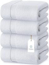 Conjunto de toalhas de banho branco clássico de luxo 700 g/m2 de algodão x4