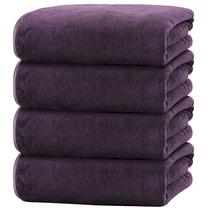 Conjunto de toalhas de banho Cosy Family Microfiber, pacote com 4 unidades, roxo