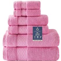 Conjunto de toalhas de banho COZYART Pink 6 peças 100% algodão turco Conjunto de toalhas de banho COZYART Pink 6 peças 100% algodão turco