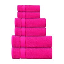 Conjunto de toalhas de banho CRAFTBERRY 100% algodão, 6 peças - rosa quente