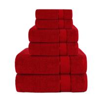 Conjunto de toalhas de banho CRAFTBERRY Luxury 100% algodão 6 peças vermelhas