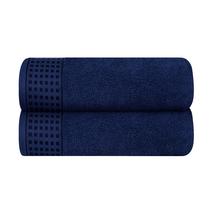 Conjunto de toalhas de banho GLAMBURG 100% algodão 70x140cm azul marinho, pacote com 2