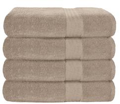 Conjunto de toalhas de banho GLAMBURG Premium Cotton, pacote com 4, 27x54cm, bronzeado Conjunto de toalhas de banho GLAMBURG Premium Cotton, pacote com 4, 27x54cm, bronzeado