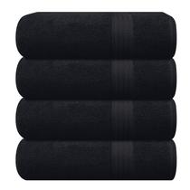 Conjunto de toalhas de banho GLAMBURG Premium Cotton, pacote com 4, preto, 68x137cm