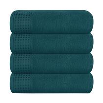 Conjunto de toalhas de banho GLAMBURG Ultra Soft, pacote com 4 unidades, 100% algodão azul-petróleo