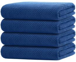 Conjunto de toalhas de banho HOMEXCEL, pacote de 4 microfibras 75x150cm, azul