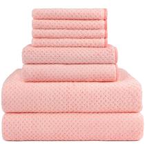 Conjunto de toalhas de banho HOMEXCEL Toalha de banheiro de microfibra de 8 peças rosa