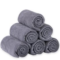 Conjunto de toalhas de banho JML Microfiber 27x55cm Extra Absorvente Cinza 6 unidades