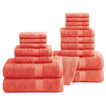 Conjunto de toalhas de banho LANE LINEN 18 peças 100% algodão Living Coral