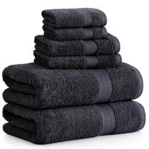 Conjunto de Toalhas de Banho LANE LINEN 6 Peças - 100% Algodão 600 GSM - Preto Conjunto de Toalhas de Banho LANE LINEN 6 Peças - 100% Algodão 600 GSM - Preto