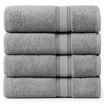 Conjunto de toalhas de banho LANE LINEN Luxury 100% algodão 4 peças cinza 70x140cm Conjunto de toalhas de banho LANE LINEN Luxury 100% algodão 4 peças cinza 70x140cm