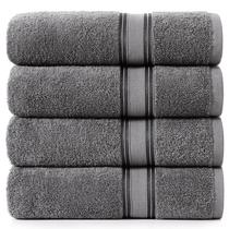 Conjunto de toalhas de banho LANE LINEN Luxury 100% algodão, pacote com 4 unidades, cinza Conjunto de toalhas de banho LANE LINEN Luxury 100% algodão, pacote com 4 unidades, cinza