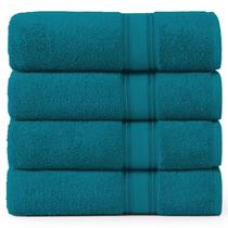 Conjunto de toalhas de banho LANE LINEN Luxury 100% algodão, pacote com 4 unidades Sea Port