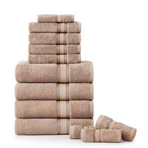 Conjunto de Toalhas de Banho LANE LINEN Luxury 12 Peças - 100% Algodão Taupe Conjunto de Toalhas de Banho LANE LINEN Luxury 12 Peças - 100% Algodão Taupe