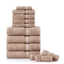 Conjunto de toalhas de banho LANE LINEN Luxury 12 peças 100% algodão taupe