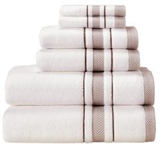 Conjunto de toalhas de banho Le fil blanc branco 100% algodão 6 peças