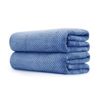 Conjunto de toalhas de banho MaopaoBeauty Extra Large Waffle, pacote com 2 unidades, azul claro