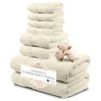 Conjunto de toalhas de banho MAURA Ivory Turkish Cotton 8 peças