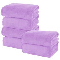 Conjunto de toalhas de banho MOONQUEEN, pacote com 6 unidades, microfibra roxa de secagem rápida Conjunto de toalhas de banho MOONQUEEN, pacote com 6 unidades, microfibra roxa de secagem rápida