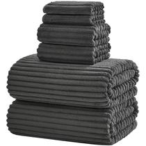 Conjunto de toalhas de banho NALIVO de 6 peças (76x152cm) cinza altamente absorvente