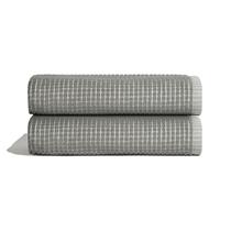 Conjunto de toalhas de banho ONSEN Terry Cotton Waffle, pacote com 2 unidades (Grey Fog)