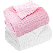 Conjunto de toalhas de banho para bebês Aablexema, pacote com 2, 6 camadas, 109 x 109 cm Conjunto de toalhas de banho para bebês Aablexema, pacote com 2, 6 camadas, 109 x 109 cm