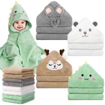 Conjunto de toalhas de banho para bebês CandyHome 12 unidades com toalhas com capuz de animal