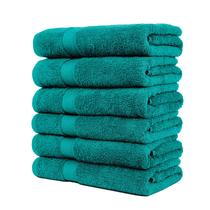 Conjunto de toalhas de banho Pleasant Home 100% algodão 515 GSM, pacote com 6 unidades, azul-petróleo