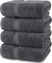Conjunto de toalhas de banho Utopia Towels, pacote com 4, 100% algodão, 600 g/m2 (cinza) Conjunto de toalhas de banho Utopia Towels, pacote com 4, 100% algodão, 600 g/m2 (cinza)